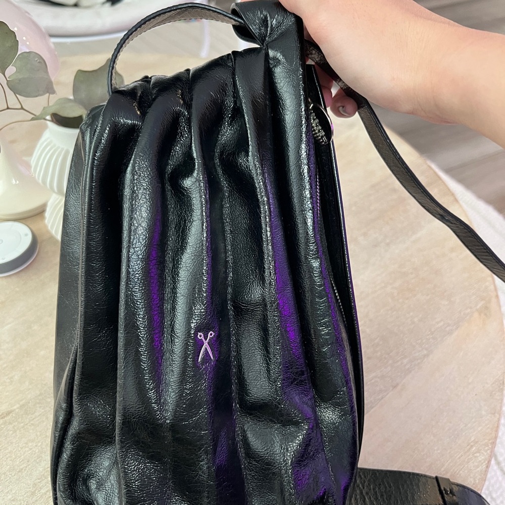Joseph and Stacey LUCKY PLEATS PUMPKIN BAG GLOSSY BLACK